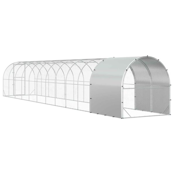 vidaXL Kurník pre kurčatá Strieborná 1200 x 200 x 200 cm – Obrázok 5