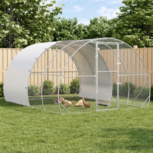 vidaXL Kurník pre kurčatá Strieborná 400 x 300 x 200 cm – Obrázok 10