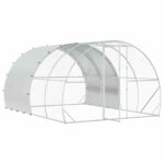 vidaXL Kurník pre kurčatá Strieborná 400 x 300 x 200 cm – Obrázok 2