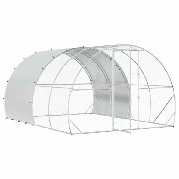vidaXL Kurník pre kurčatá Strieborná 400 x 300 x 200 cm – Obrázok 2