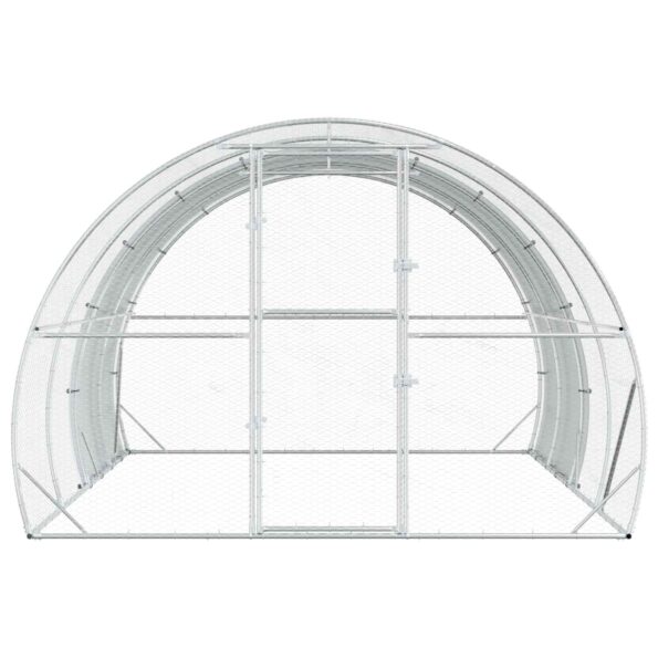 vidaXL Kurník pre kurčatá Strieborná 400 x 300 x 200 cm – Obrázok 3