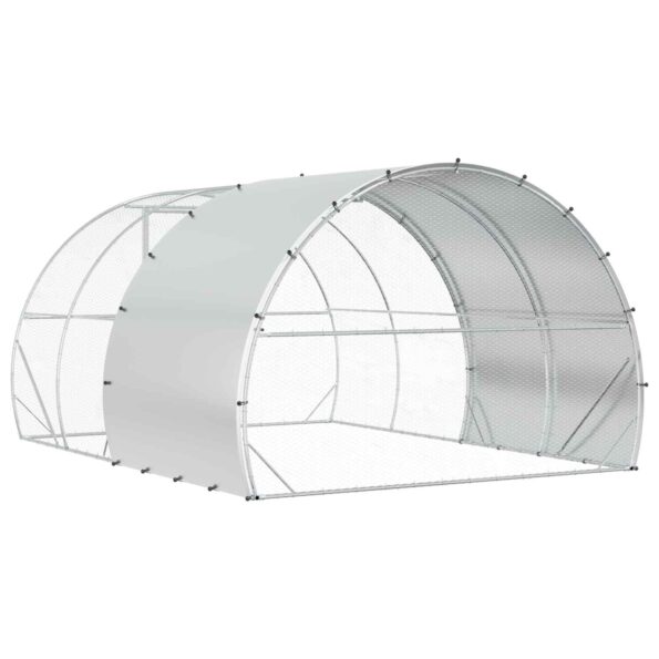vidaXL Kurník pre kurčatá Strieborná 400 x 300 x 200 cm – Obrázok 5