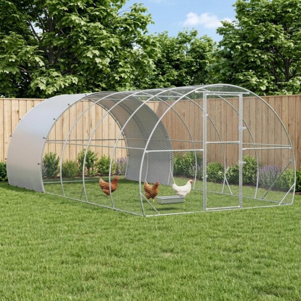 vidaXL Kurník pre kurčatá Strieborná 600 x 300 x 200 cm – Obrázok 10