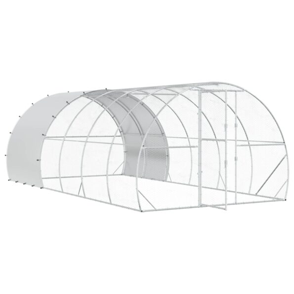 vidaXL Kurník pre kurčatá Strieborná 600 x 300 x 200 cm – Obrázok 2