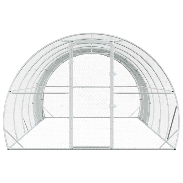 vidaXL Kurník pre kurčatá Strieborná 600 x 300 x 200 cm – Obrázok 3