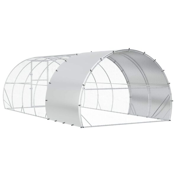 vidaXL Kurník pre kurčatá Strieborná 600 x 300 x 200 cm – Obrázok 5
