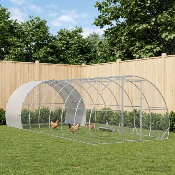 vidaXL Kurník pre kurčatá Strieborná 800 x 300 x 200 cm – Obrázok 10