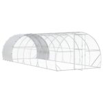 vidaXL Kurník pre kurčatá Strieborná 800 x 300 x 200 cm – Obrázok 2