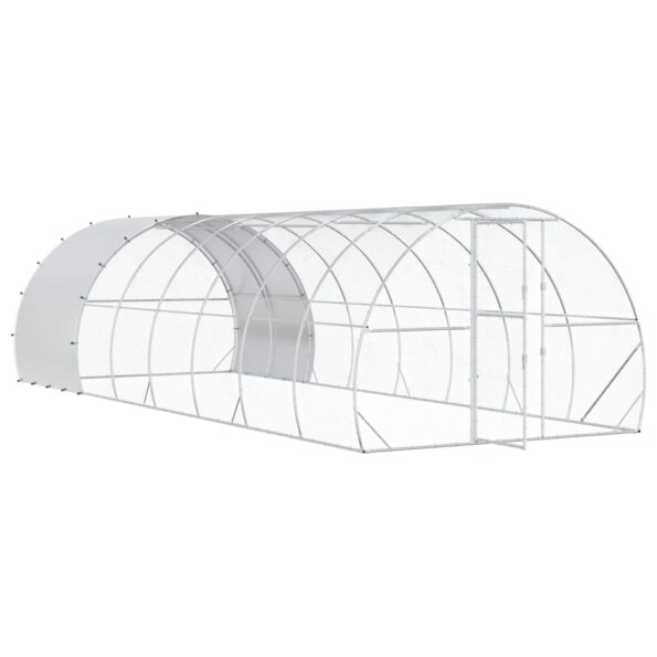 vidaXL Kurník pre kurčatá Strieborná 800 x 300 x 200 cm – Obrázok 2
