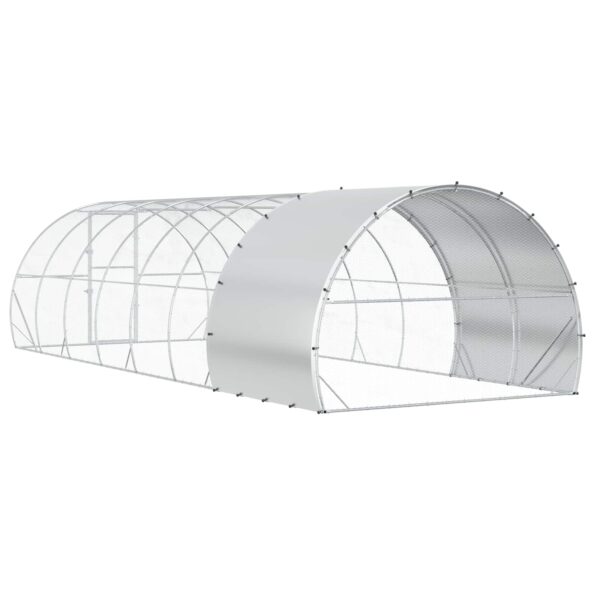 vidaXL Kurník pre kurčatá Strieborná 800 x 300 x 200 cm – Obrázok 5