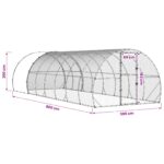 vidaXL Kurník pre kurčatá Strieborná 800 x 300 x 200 cm – Obrázok 9