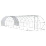 vidaXL Kurník pre kurčatá Strieborná 1000 x 300 x 200 cm – Obrázok 2