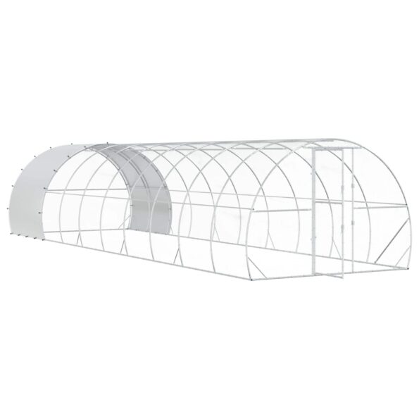 vidaXL Kurník pre kurčatá Strieborná 1000 x 300 x 200 cm – Obrázok 2