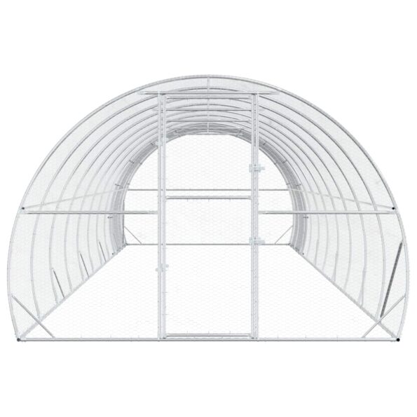 vidaXL Kurník pre kurčatá Strieborná 1000 x 300 x 200 cm – Obrázok 3