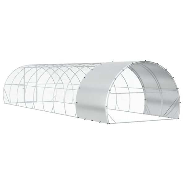vidaXL Kurník pre kurčatá Strieborná 1000 x 300 x 200 cm – Obrázok 5