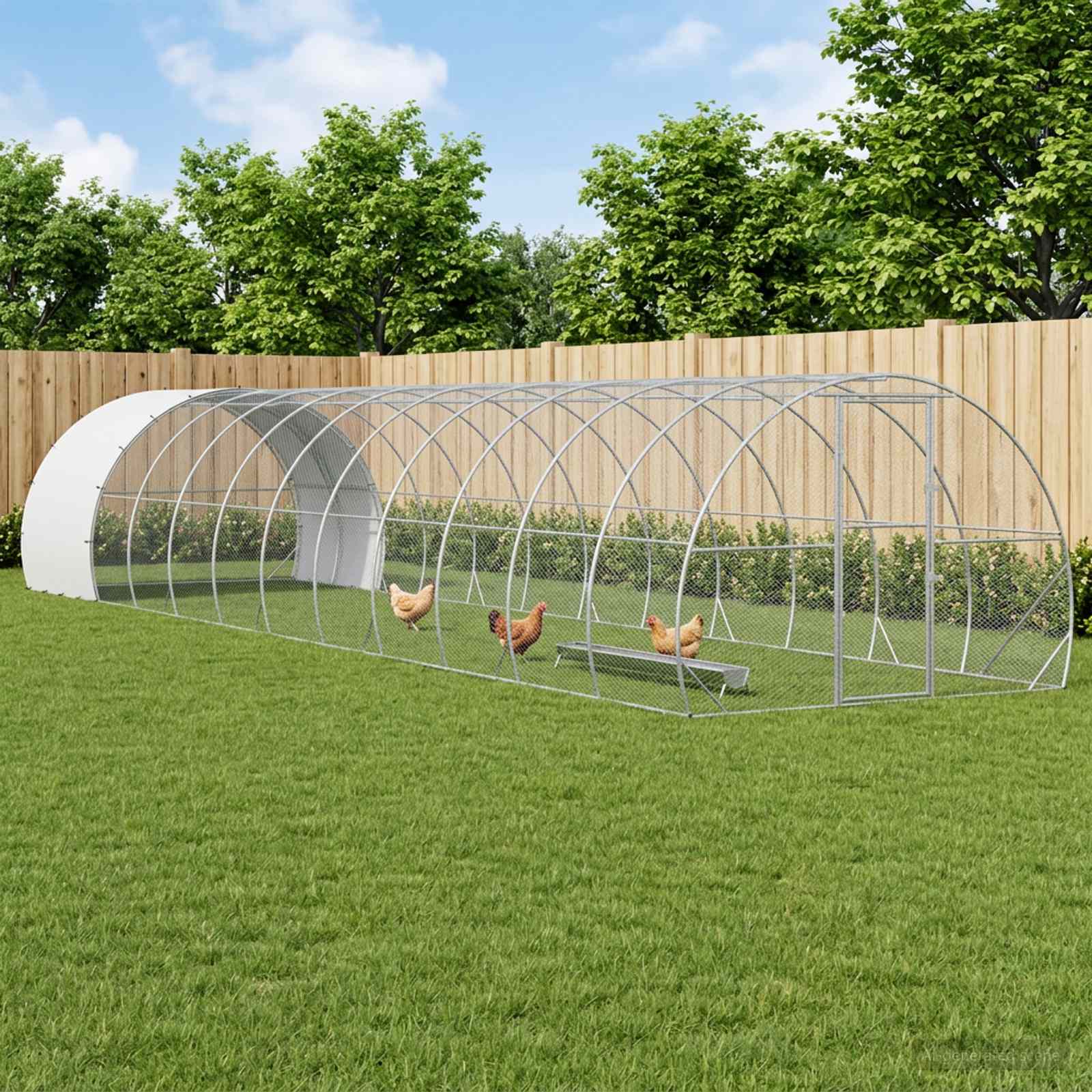 3434700_1.jpg vidaXL Kurník pre kurčatá Strieborná 1200 x 300 x 200 cm – Obrázok 1