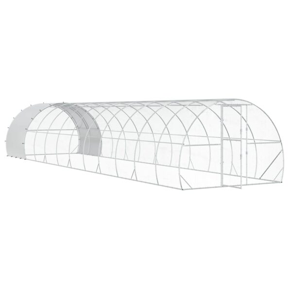 vidaXL Kurník pre kurčatá Strieborná 1200 x 300 x 200 cm – Obrázok 2