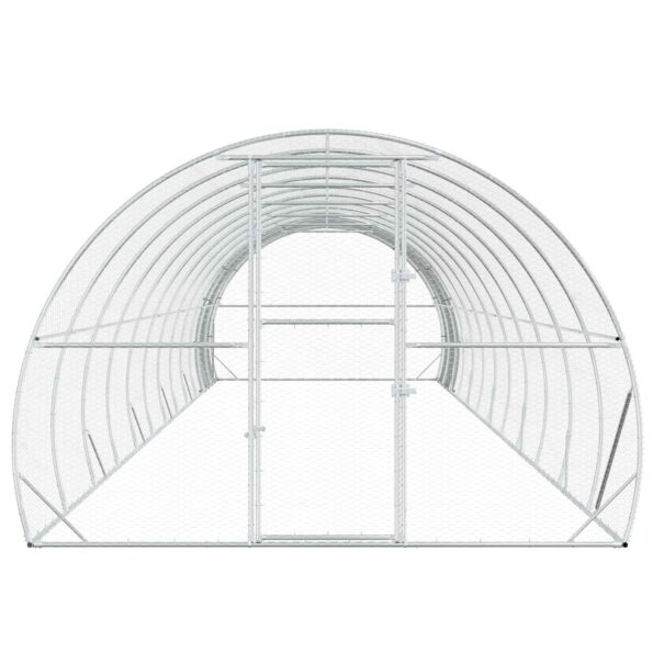 vidaXL Kurník pre kurčatá Strieborná 1200 x 300 x 200 cm – Obrázok 3