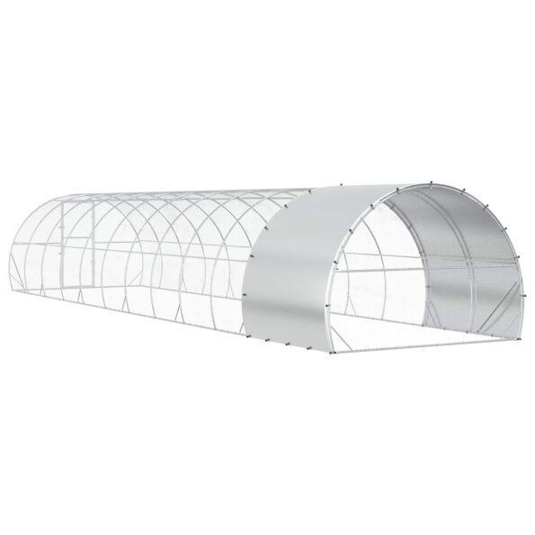 vidaXL Kurník pre kurčatá Strieborná 1200 x 300 x 200 cm – Obrázok 5