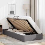 vidaXL Otomanový posteľný rám Biely 100 x 200 cm Umelá koža – Obrázok 4