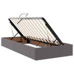 vidaXL Otomanový posteľný rám Biely 100 x 200 cm Umelá koža – Obrázok 6