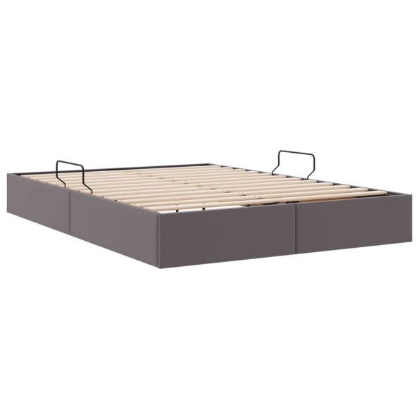 vidaXL Otomanový posteľný rám Biely 140 x 190 cm Umelá koža – Obrázok 5