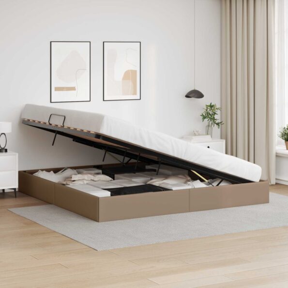 vidaXL Otomanový posteľný rám Kapsulín 200 x 200 cm Umelá koža – Obrázok 4