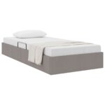 vidaXL Otomanový posteľný rám s úložiskom Sivohnedá 90 x 190 cm látka – Obrázok 3