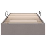 vidaXL Otomanový posteľný rám s úložiskom Sivohnedá 90 x 190 cm látka – Obrázok 7