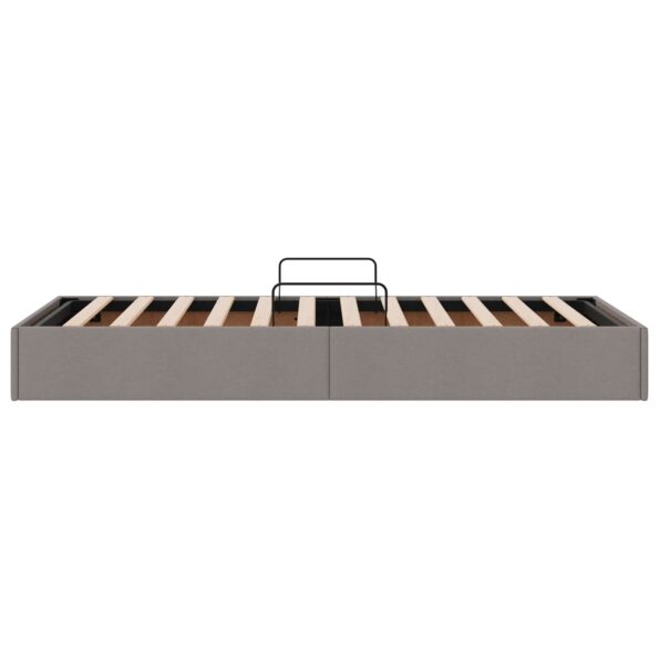 vidaXL Otomanový posteľný rám s úložiskom Sivohnedá 90 x 190 cm látka – Obrázok 8