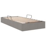 vidaXL Otomanový posteľný rám s úložiskom Sivohnedá 90 x 190 cm látka – Obrázok 9