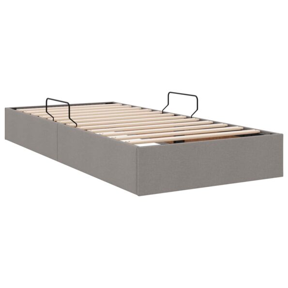 vidaXL Otomanový posteľný rám s úložiskom Sivohnedá 90 x 190 cm látka – Obrázok 9