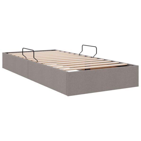 vidaXL Otomanový posteľný rám s úložiskom Sivohnedá 90 x 200 cm látka – Obrázok 5