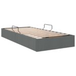 vidaXL Otomanový posteľný rám Tmavo šedá 100 x 200 cm látka – Obrázok 5