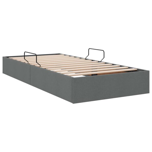 vidaXL Otomanový posteľný rám Tmavo šedá 100 x 200 cm látka – Obrázok 5