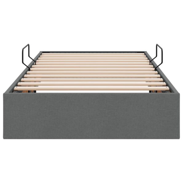vidaXL Otomanový posteľný rám Tmavo šedá 100 x 200 cm látka – Obrázok 7