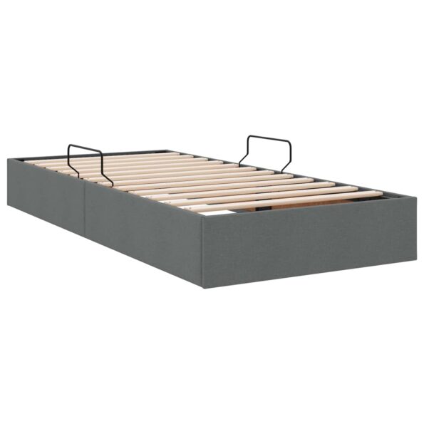 vidaXL Otomanový posteľný rám Tmavo šedá 100 x 200 cm látka – Obrázok 9