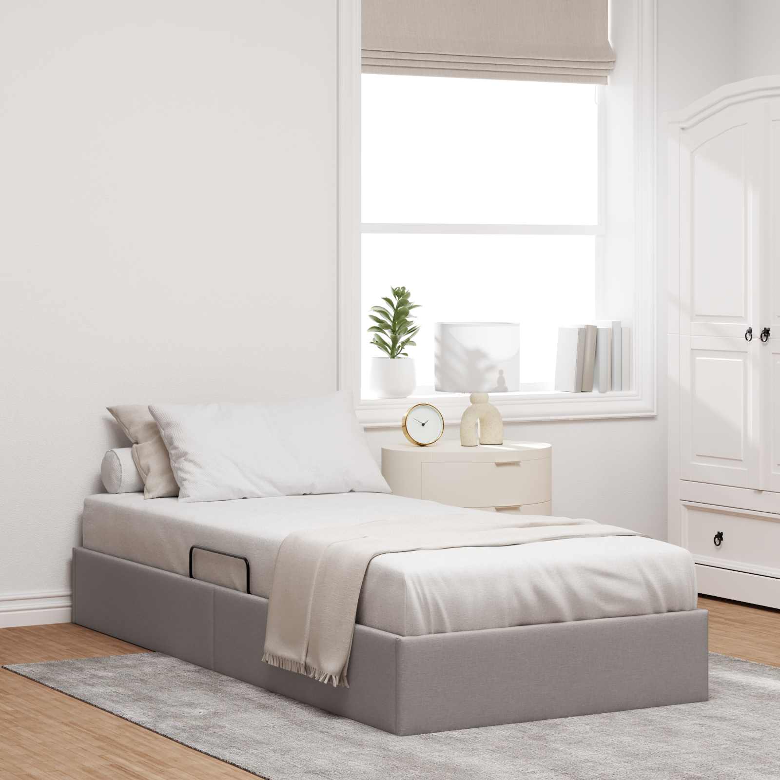 3442805_1.jpg vidaXL Otomanový posteľný rám s úložiskom Sivohnedá 100 x 200 cm látka – Obrázok 1