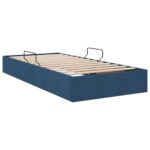 vidaXL Otomanový posteľný rám s úložiskom Modrá 100 x 200 cm látka – Obrázok 5
