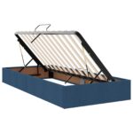 vidaXL Otomanový posteľný rám s úložiskom Modrá 100 x 200 cm látka – Obrázok 6