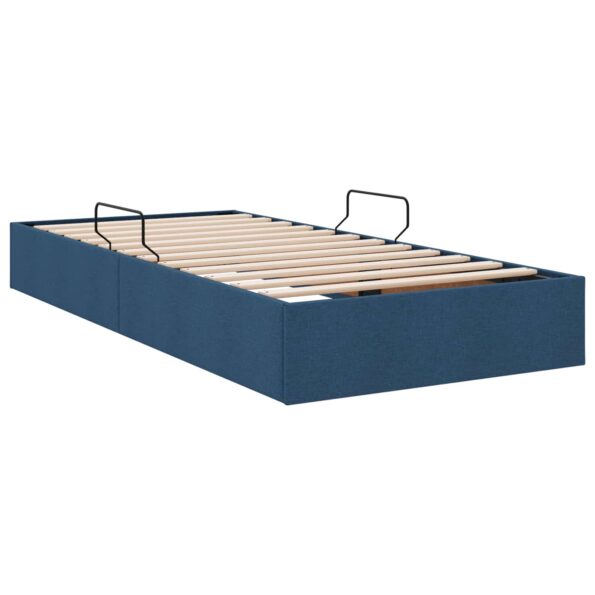 vidaXL Otomanový posteľný rám s úložiskom Modrá 100 x 200 cm látka – Obrázok 9