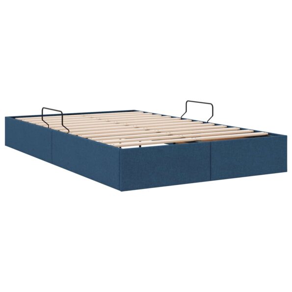 vidaXL Otomanový posteľný rám s úložiskom Modrá 120 x 200 cm látka – Obrázok 5