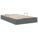 vidaXL Otomanový posteľný rám Tmavo šedá 120 x 200 cm látka – Obrázok 5