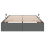 vidaXL Otomanový posteľný rám Tmavo šedá 120 x 200 cm látka – Obrázok 7