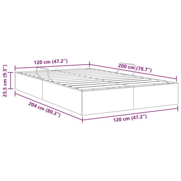vidaXL Otomanový posteľný rám s úložiskom Modrá 120 x 200 cm látka – Obrázok 13