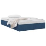 vidaXL Otomanový posteľný rám s úložiskom Modrá 120 x 200 cm látka – Obrázok 3