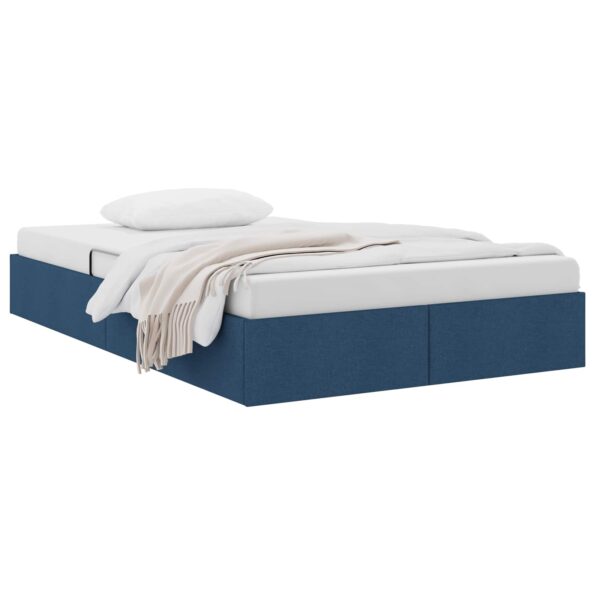 vidaXL Otomanový posteľný rám s úložiskom Modrá 120 x 200 cm látka – Obrázok 3