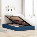 vidaXL Otomanový posteľný rám s úložiskom Modrá 120 x 200 cm látka – Obrázok 4