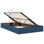 vidaXL Otomanový posteľný rám s úložiskom Modrá 120 x 200 cm látka – Obrázok 6