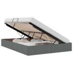vidaXL Otomanový posteľný rám Tmavo šedá 140 x 190 cm látka – Obrázok 2